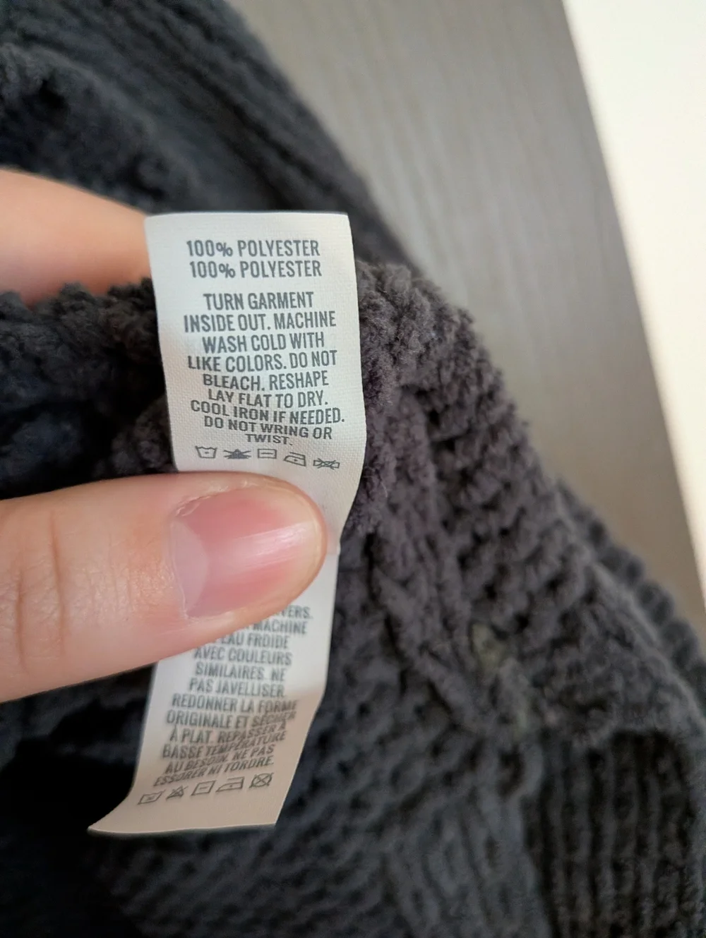 Charcoal Gray Turtleneck Knit Sweater - Picture 3 of 7
